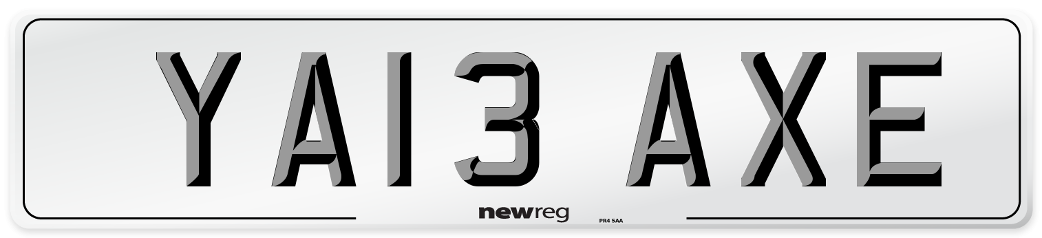 YA13 AXE Number Plate from New Reg